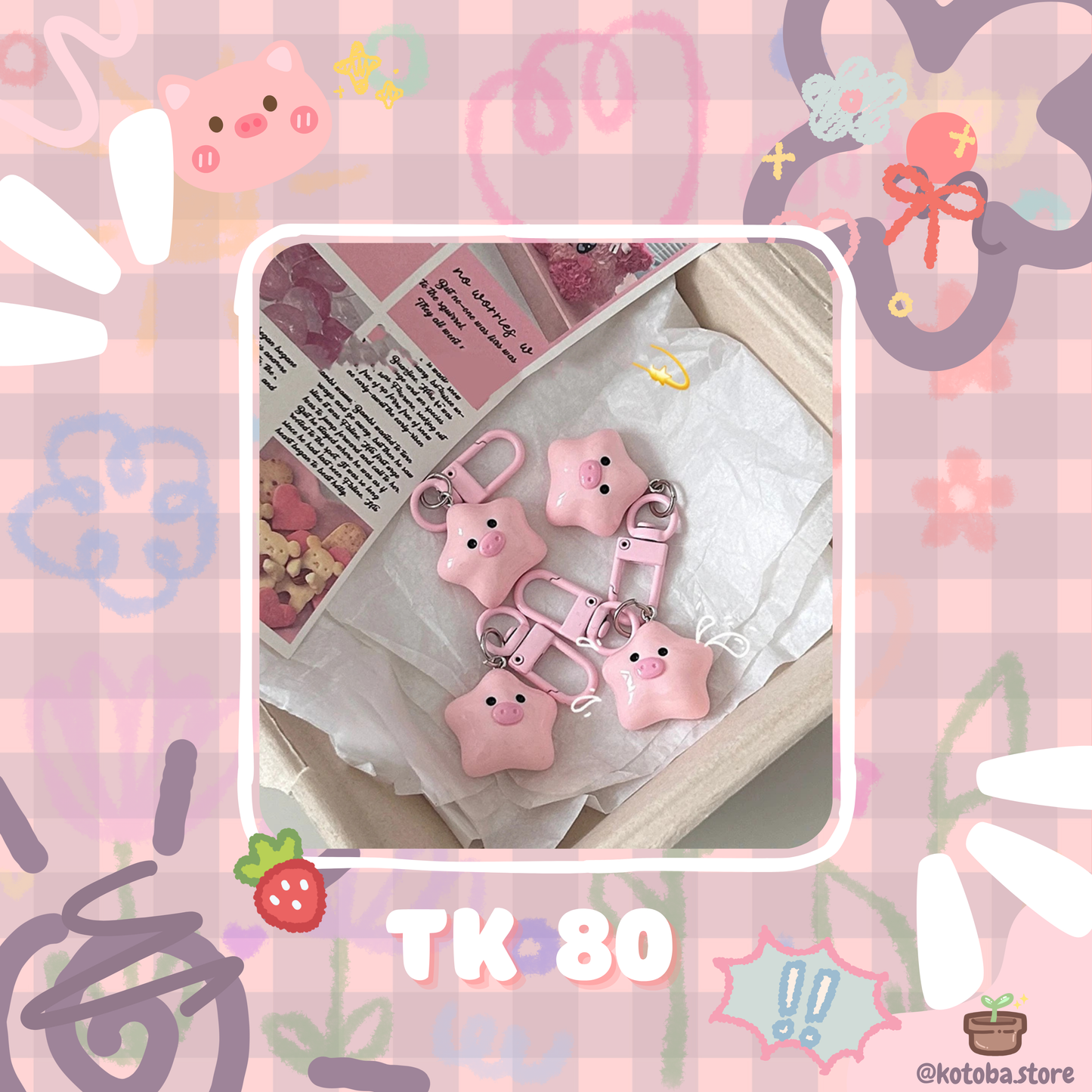 Cute Piggy Star Charm