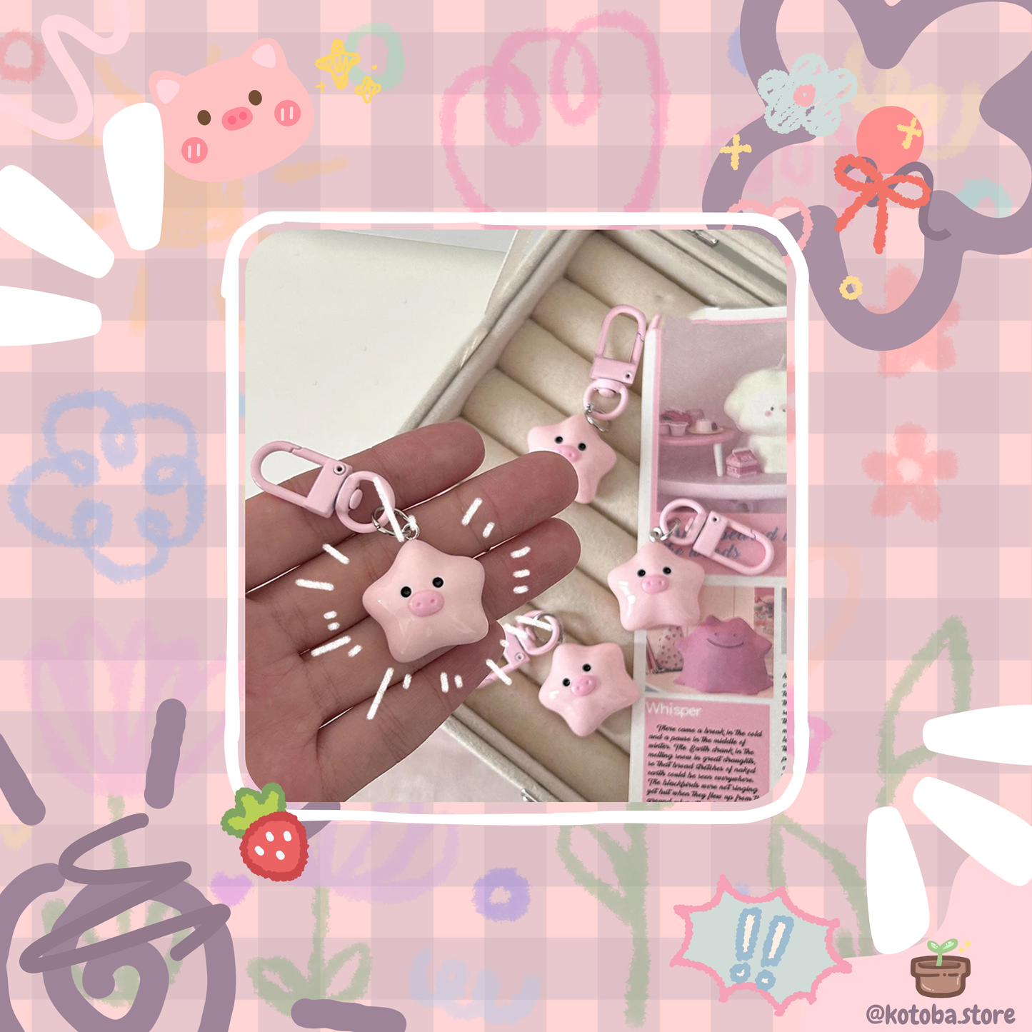 Cute Piggy Star Charm