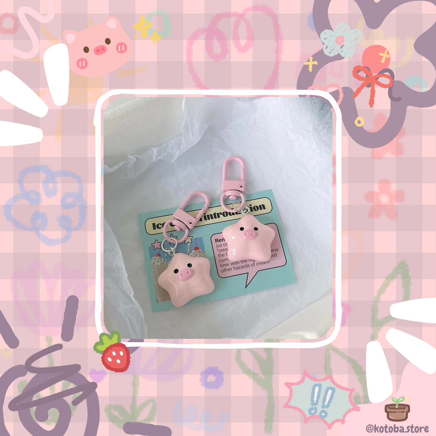 Cute Piggy Star Charm