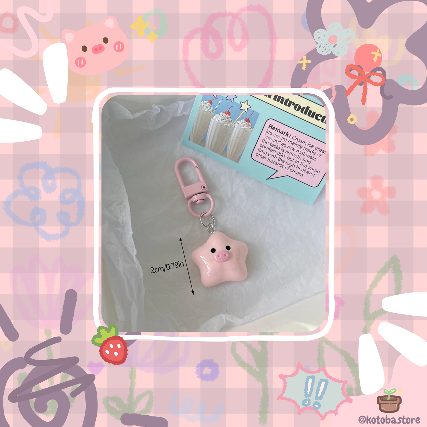 Cute Piggy Star Charm