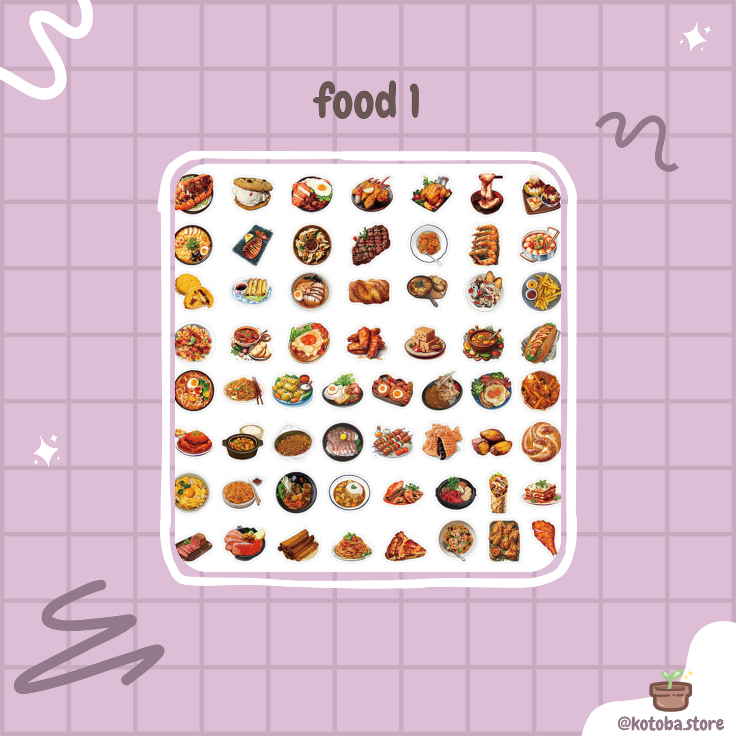 60-Piece Waterproof Stickers