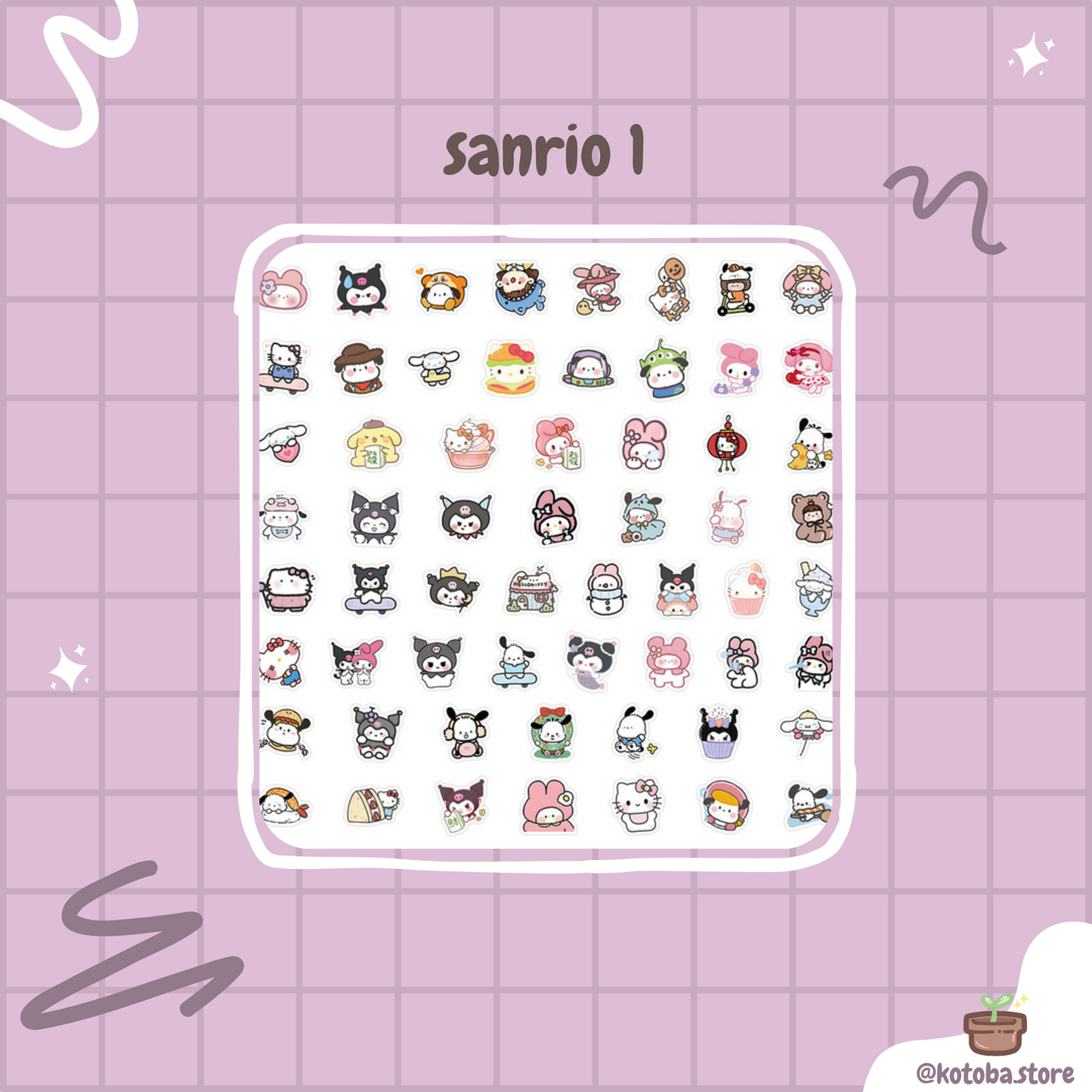 60-Piece Waterproof Stickers