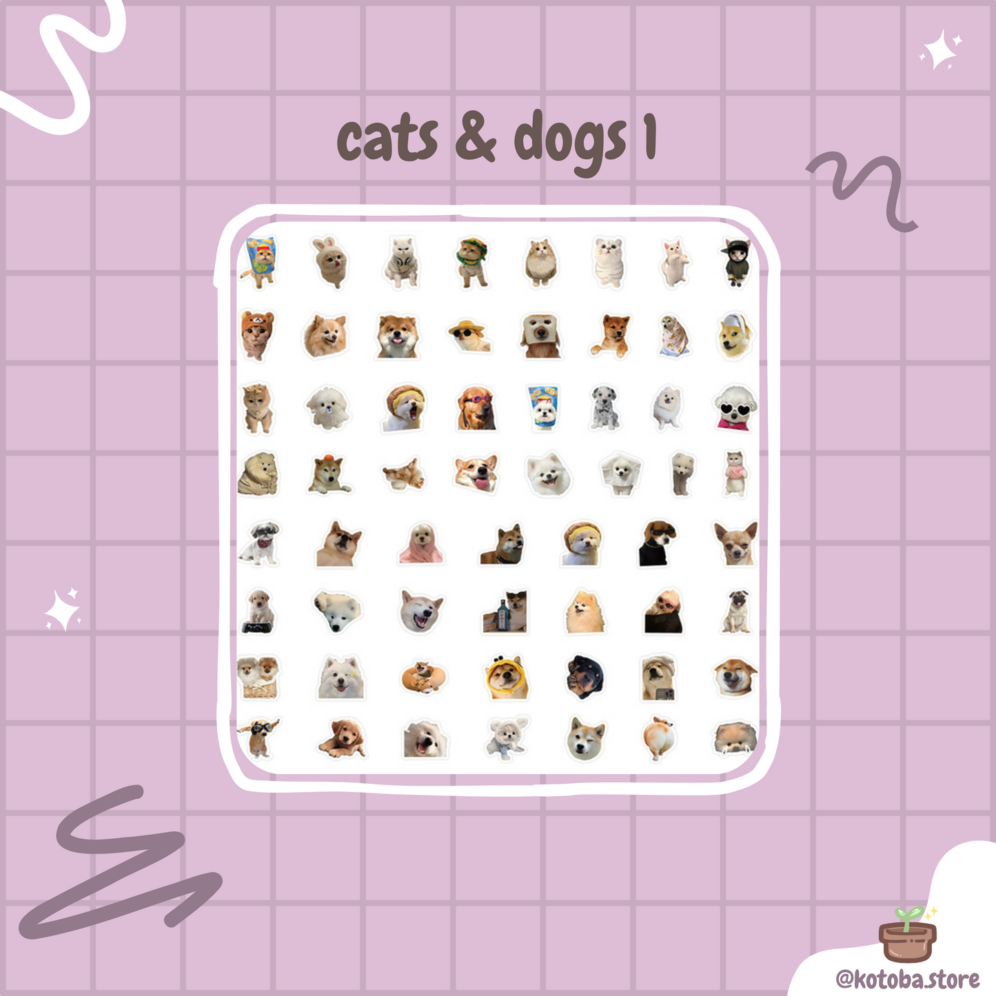 60-Piece Waterproof Stickers