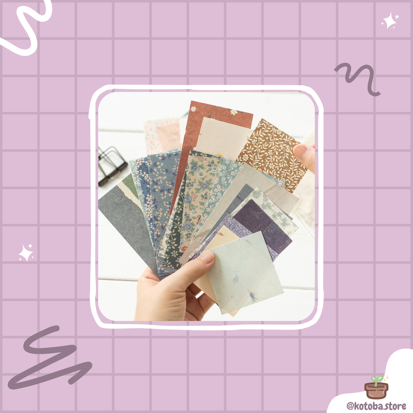 Vintage Patterned Scrapbook Paper Set