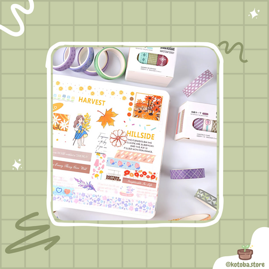 Songdao Maple Leaf Sunset Washi Tape Set