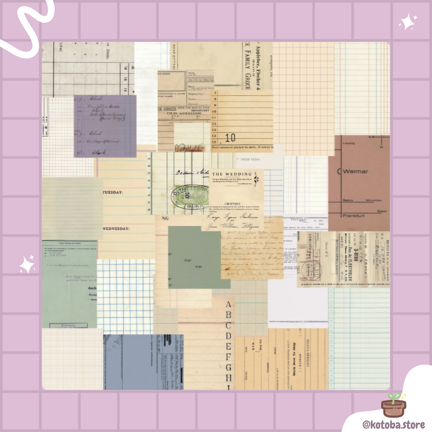 Vintage Patterned Scrapbook Paper Set