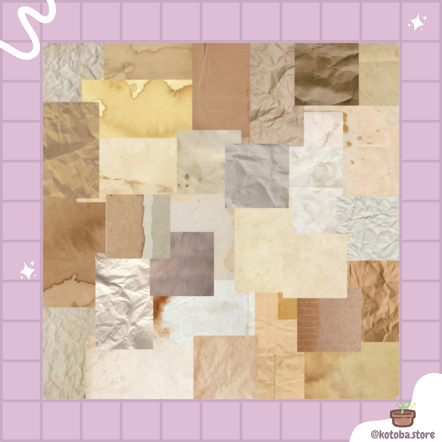 Vintage Patterned Scrapbook Paper Set