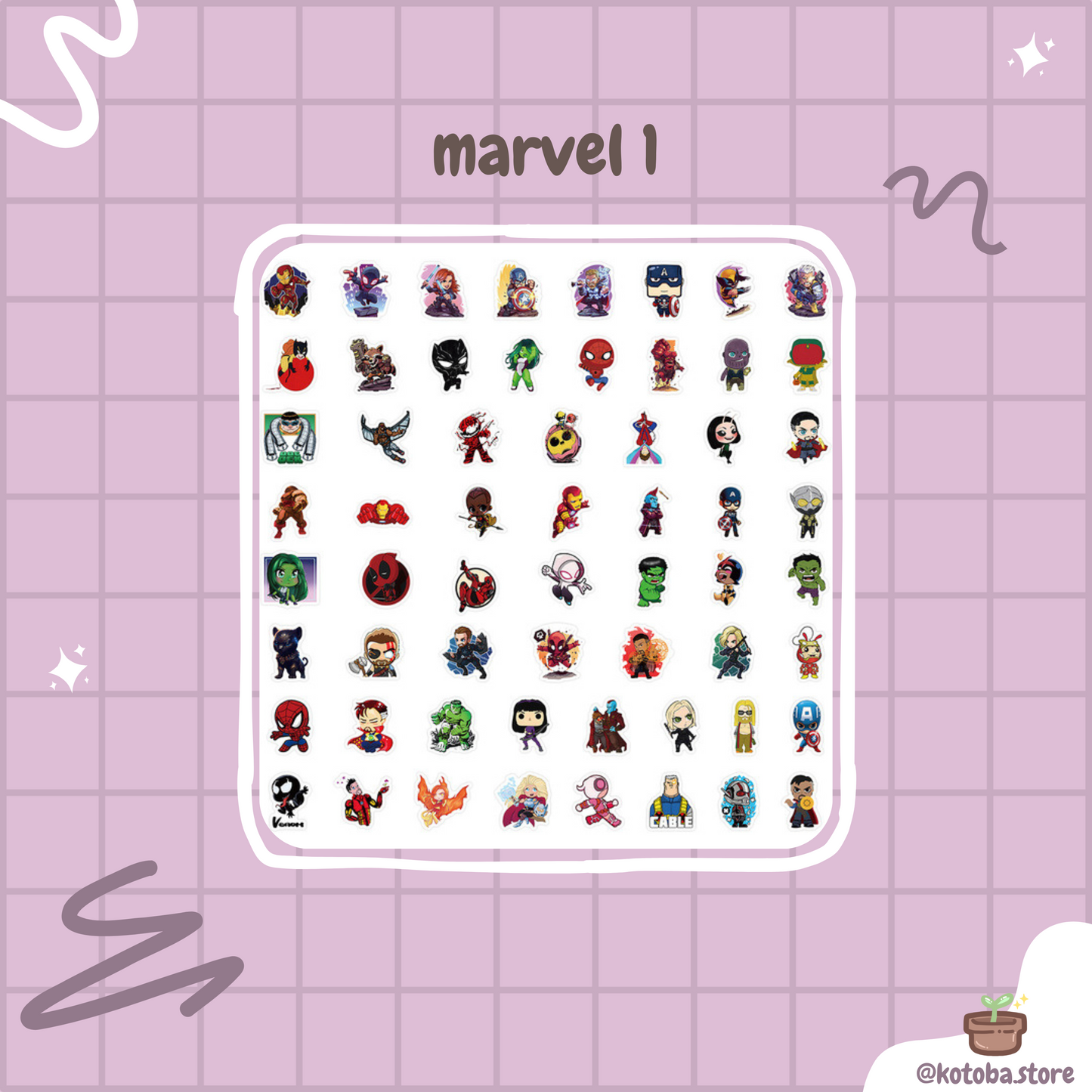 60-Piece Waterproof Stickers