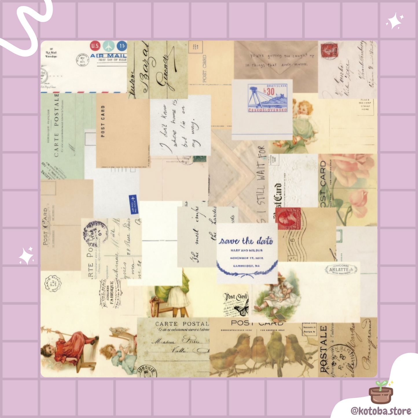 Vintage Patterned Scrapbook Paper Set