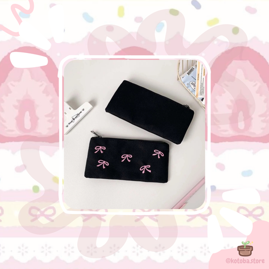 Pastel Pink Bowknot Stationery Bag (charm included)