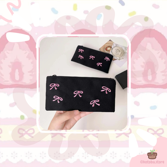 Pastel Pink Bowknot Stationery Bag (charm included)