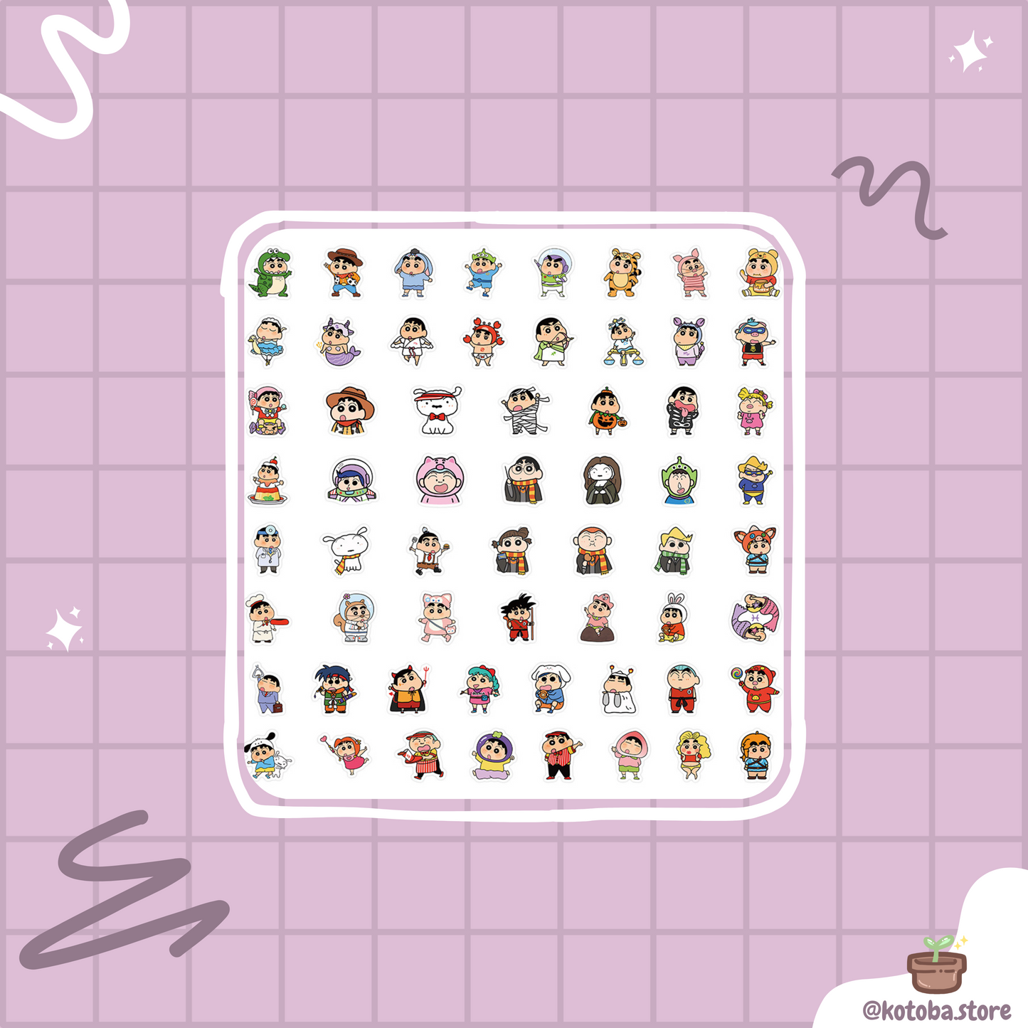 60-Piece Waterproof Stickers